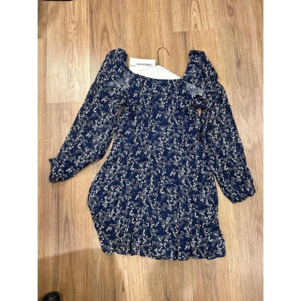 PAIGE Blue Navy Flower Dress S - Picture 5 of 5